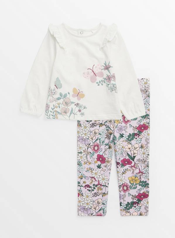 Floral Garden Print Top & Leggings Set 6-9 months